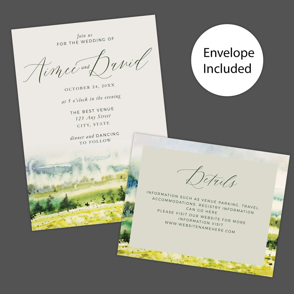 Invitaciones con vistas a las tierras de cultivo