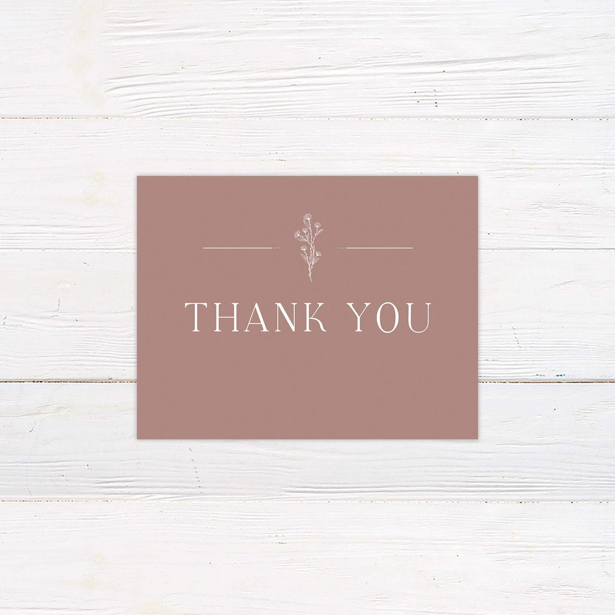 Floral Accent Thank You Card - goprintplus