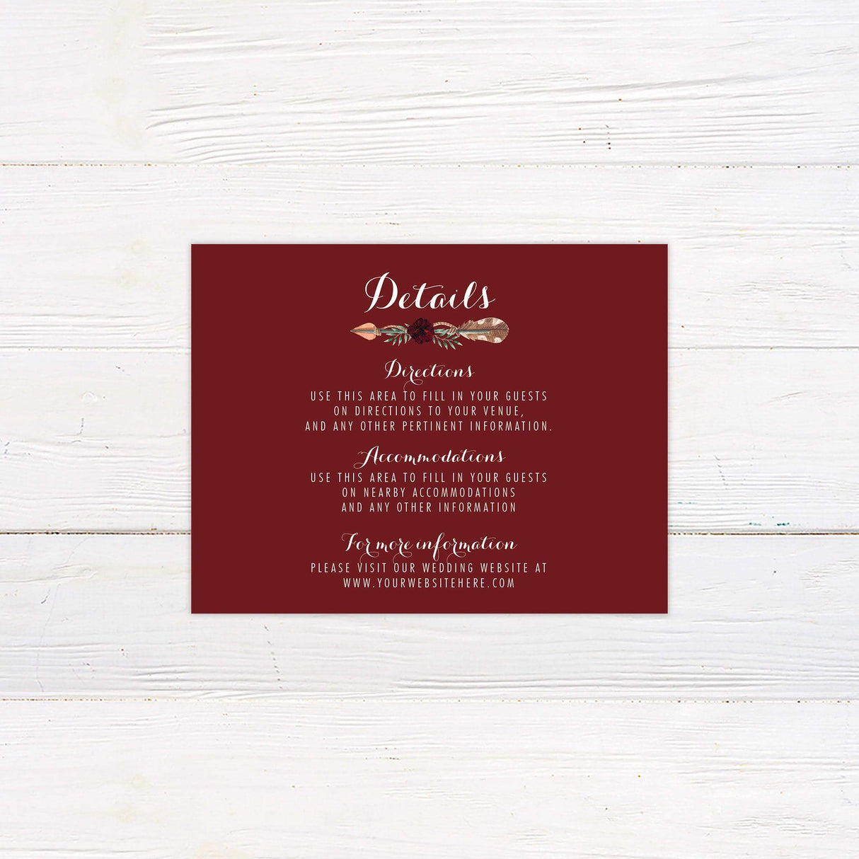 Floral Arrow Details Cards - goprintplus