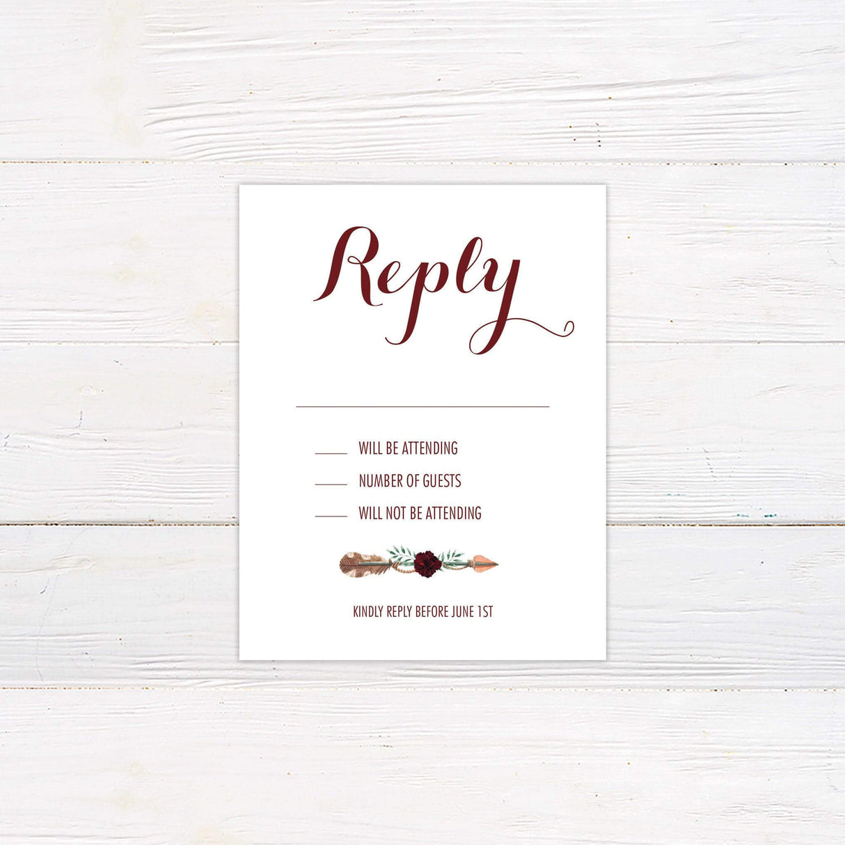 Floral Arrow Invitations - goprintplus