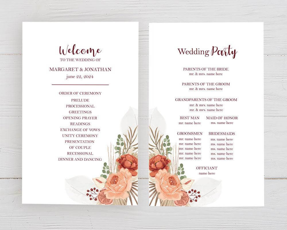 Floral Boho Program - goprintplus