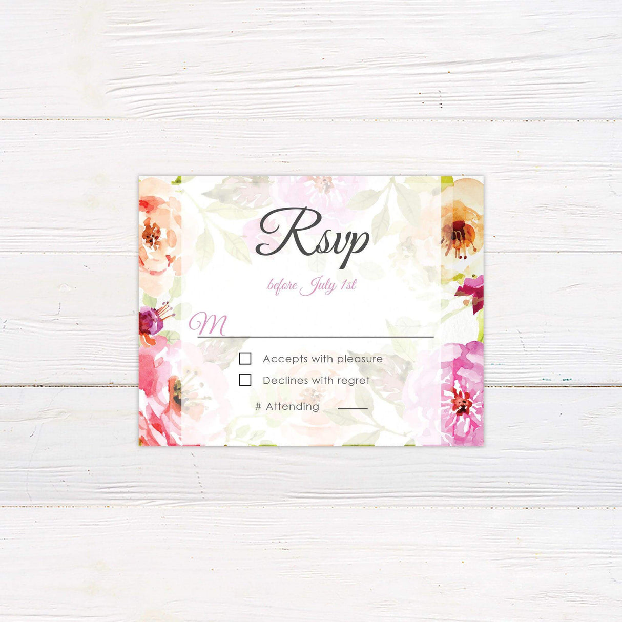 Floral Border RSVP - goprintplus
