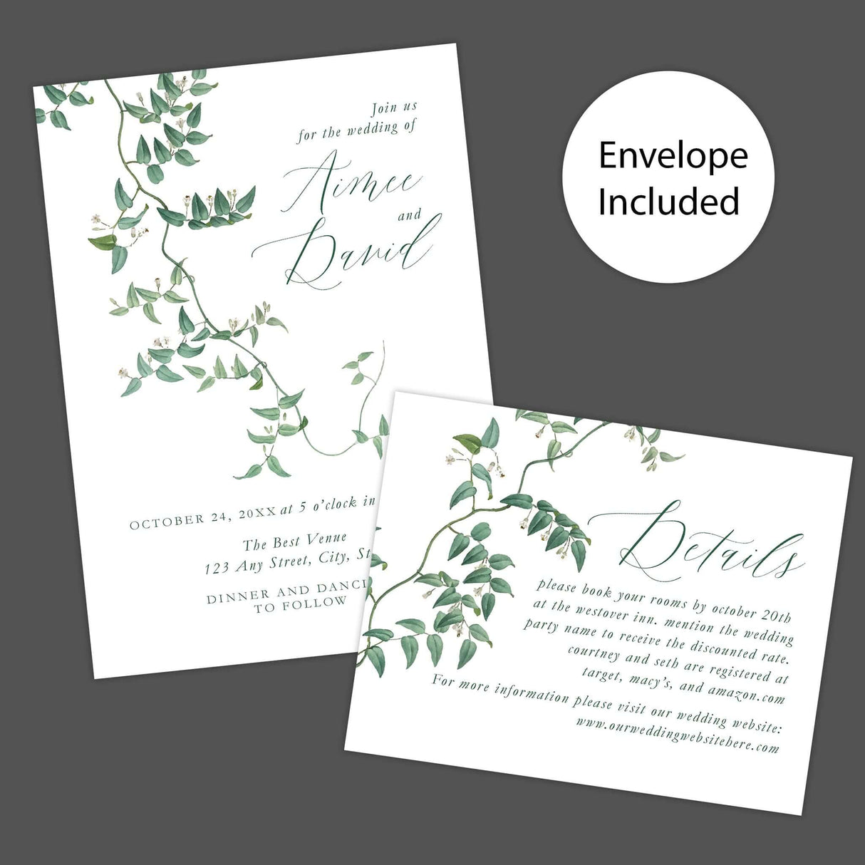 Invitaciones de enredadera floreciente