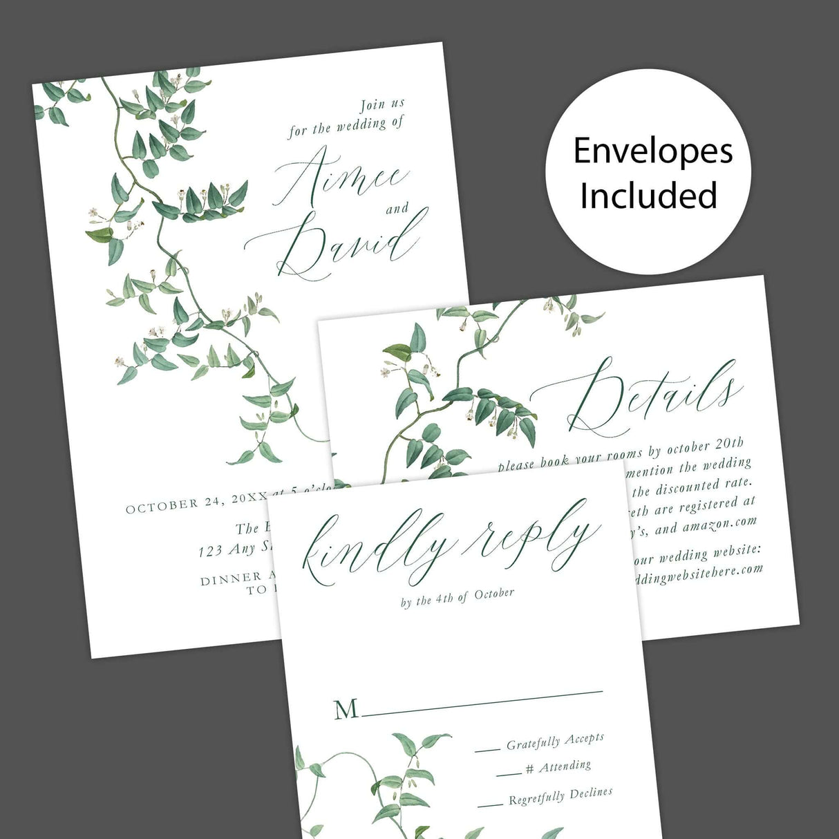 Invitaciones de enredadera floreciente