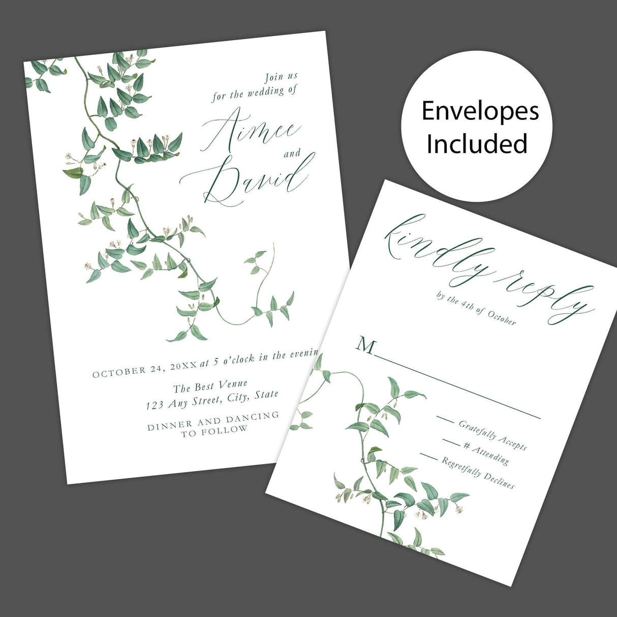 Invitaciones de enredadera floreciente