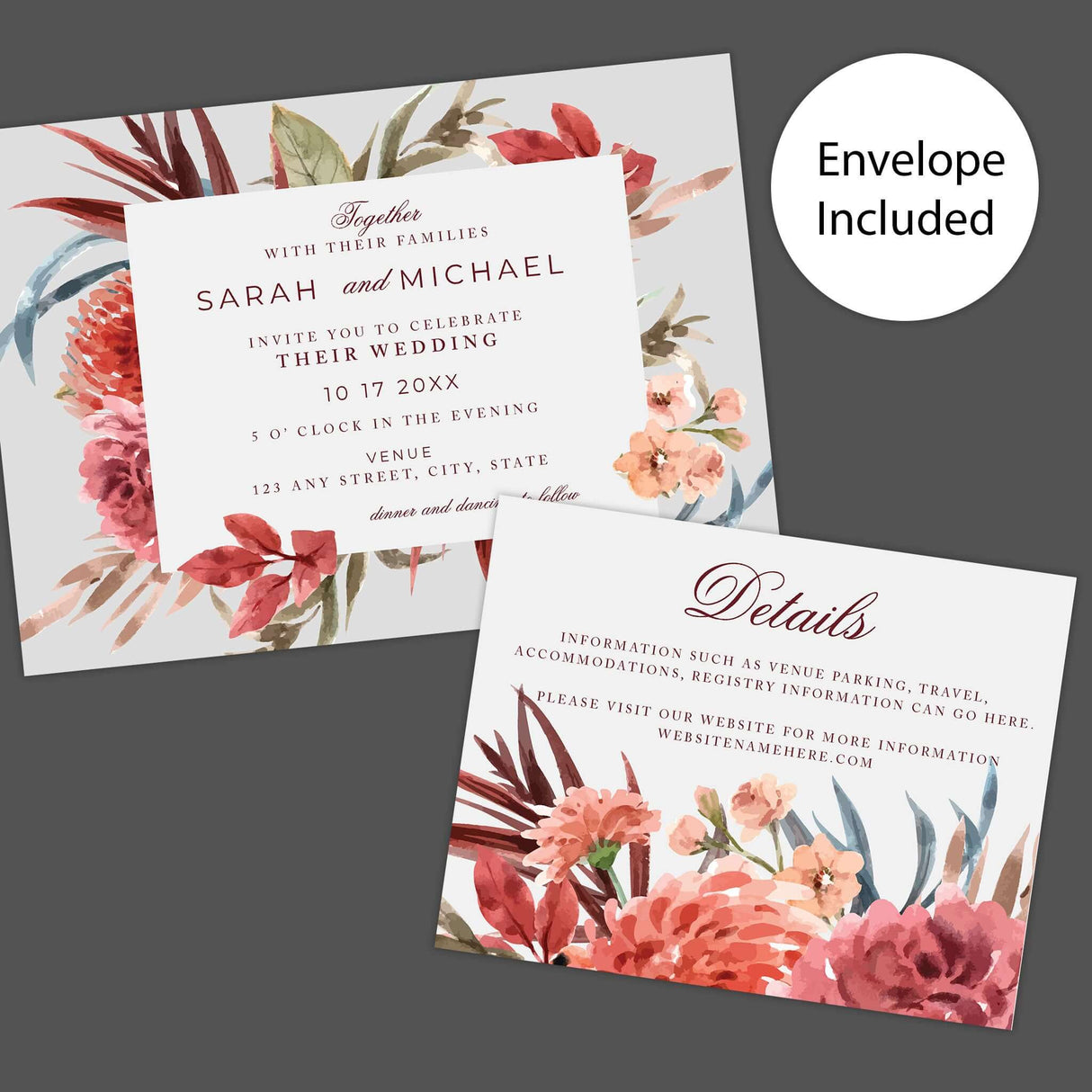 Invitaciones de flores frescas