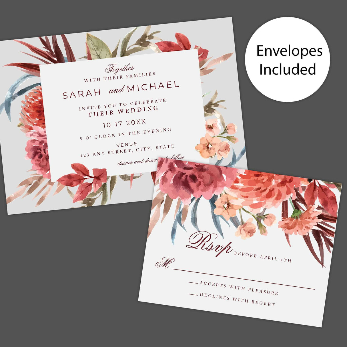 Invitaciones de flores frescas