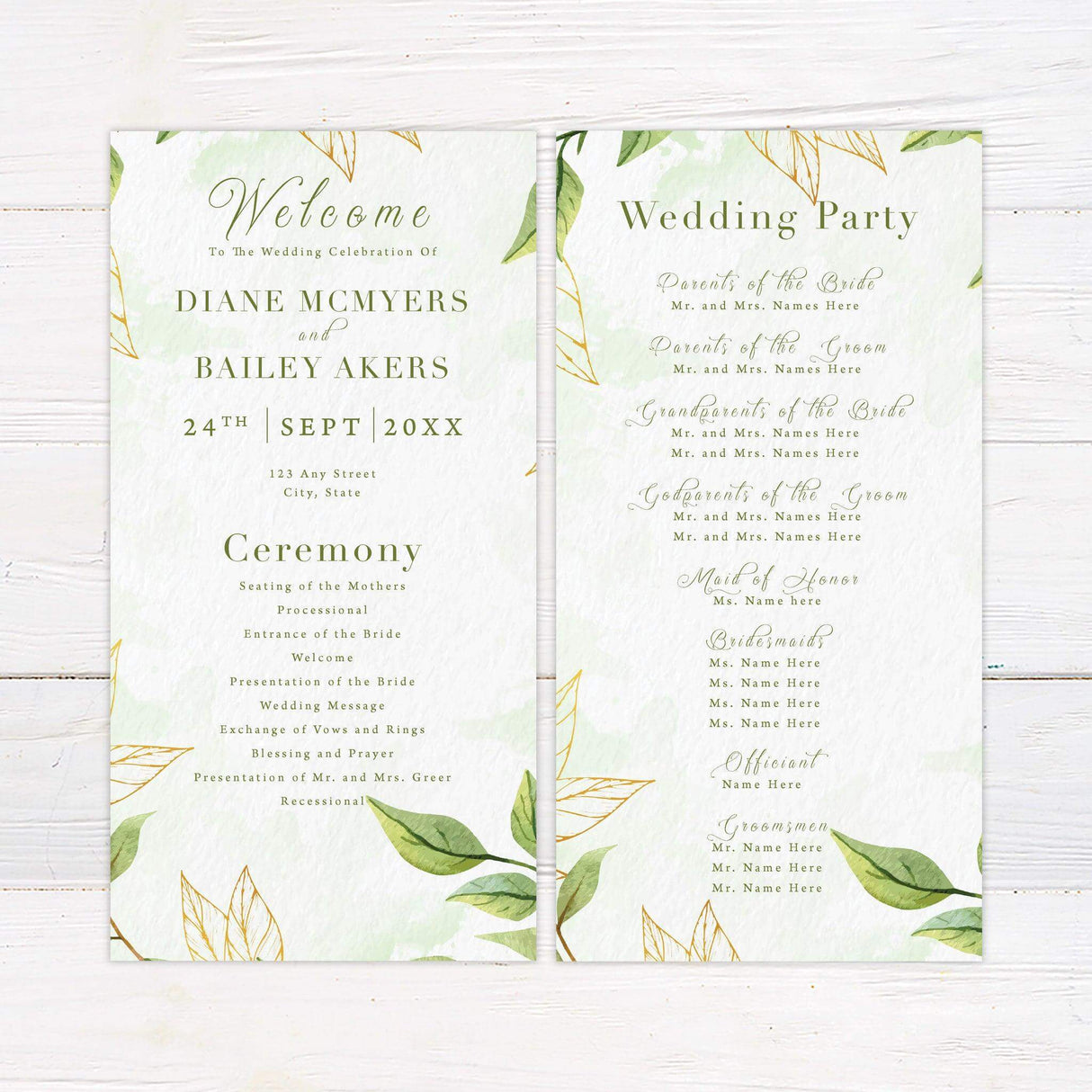 Fresh Leaves Invitations - goprintplus