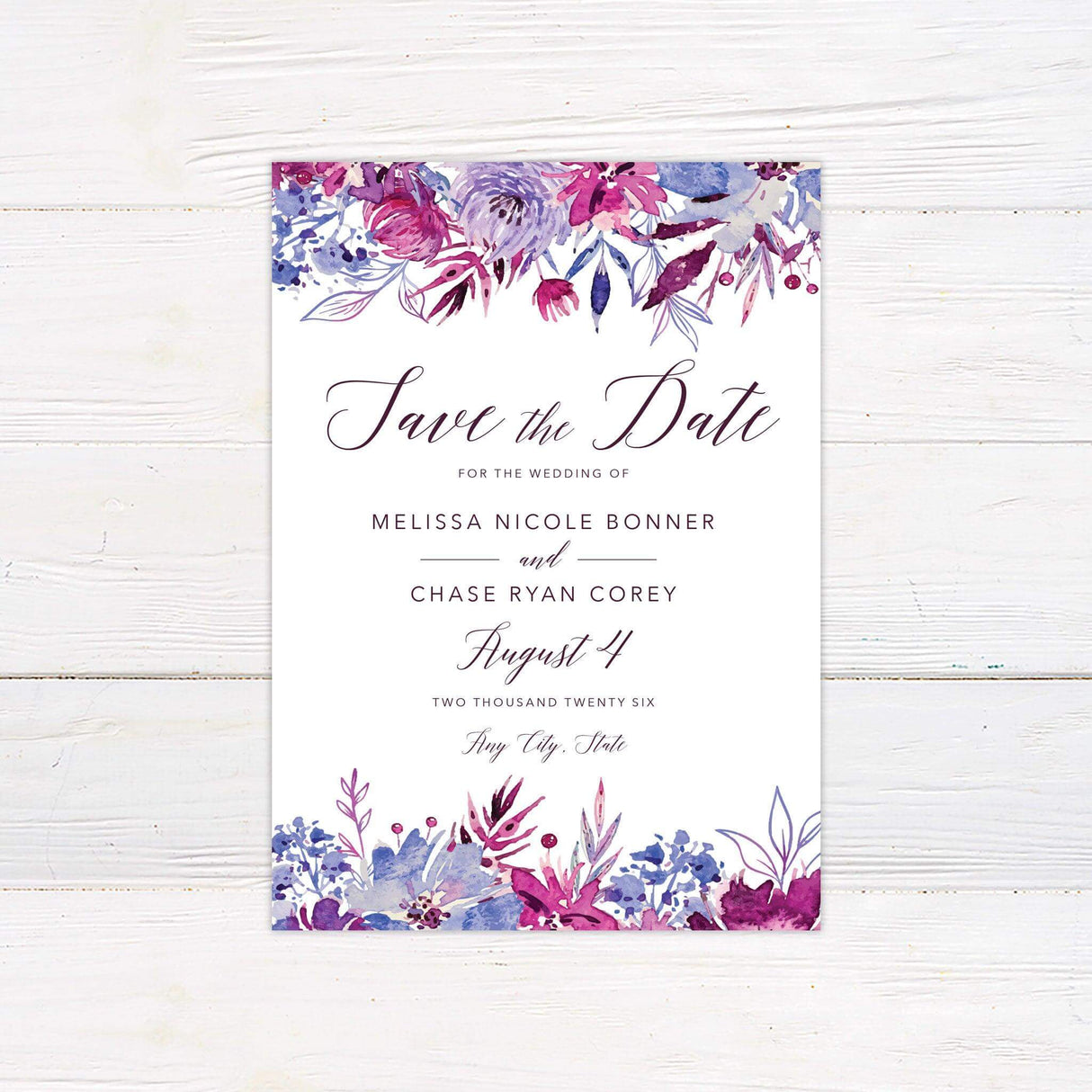Fuchsia Frenzy Save The Date - goprintplus
