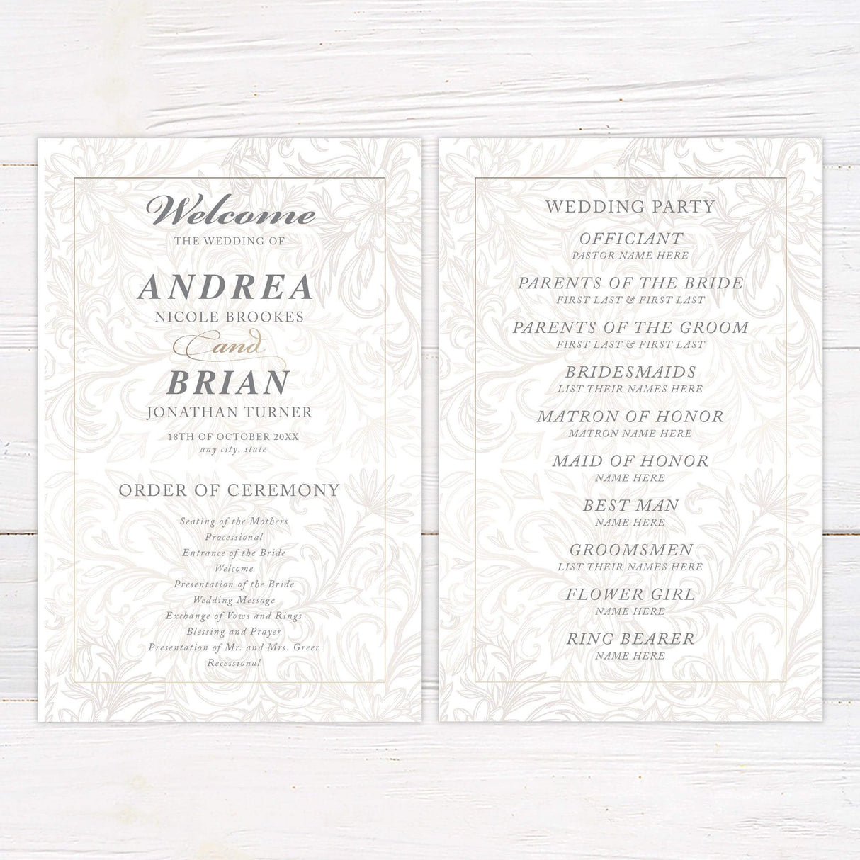 Gold Floral Sketch Invitations - goprintplus