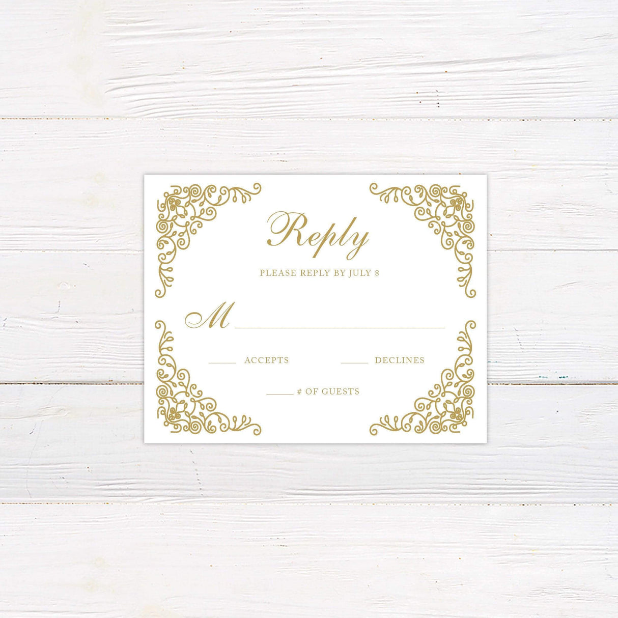 Gold Fringe RSVP - goprintplus