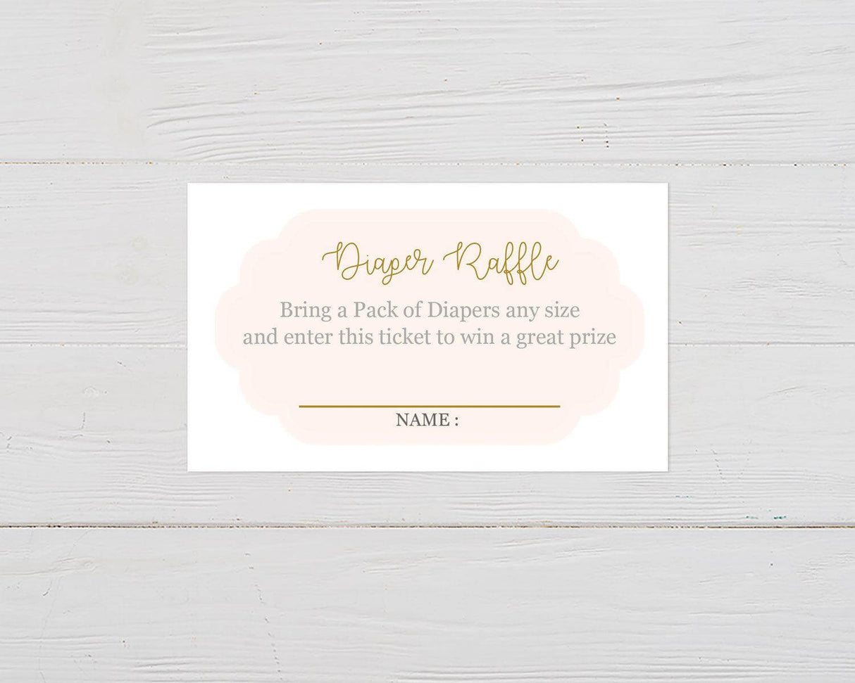 Gold Accent Diaper Raffle Ticket - goprintplus