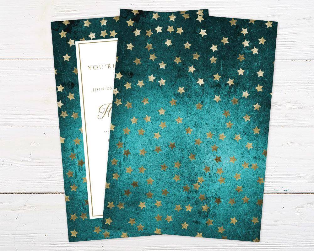 Gold Star Birthday Invitation - goprintplus