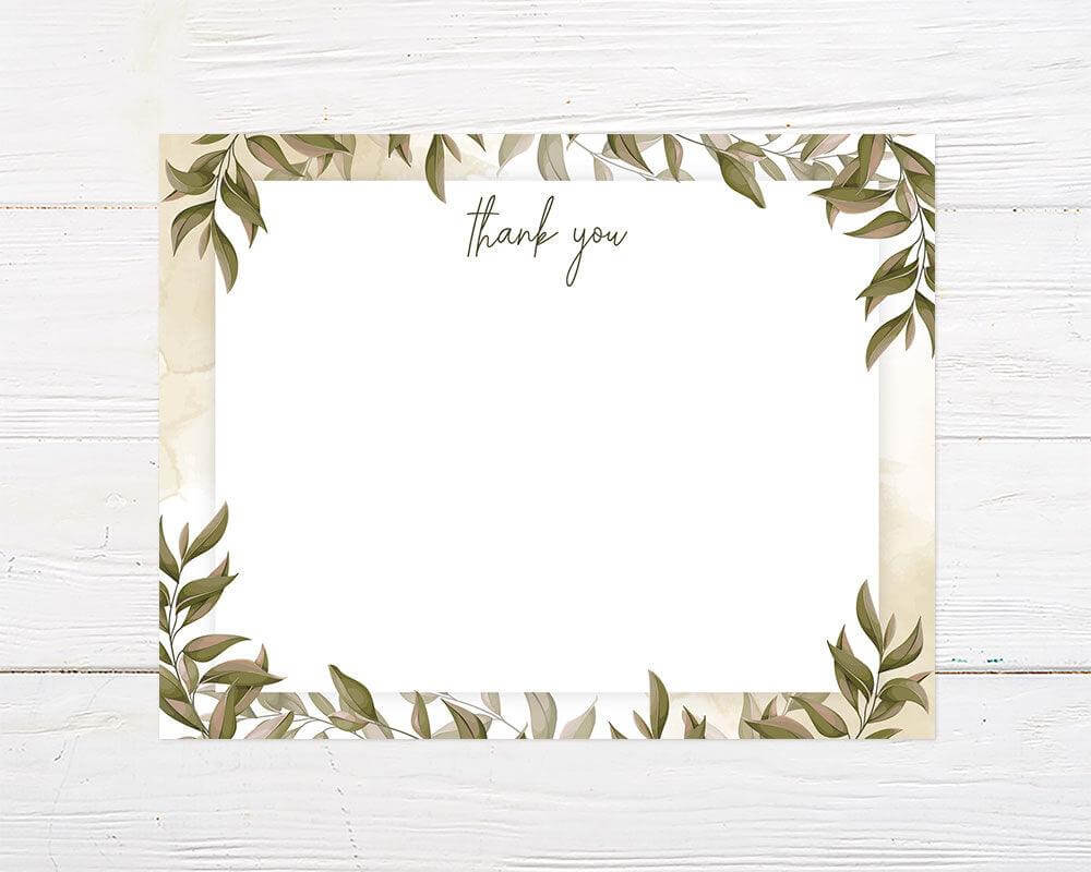 Gold Watercolor Thank You Card - goprintplus