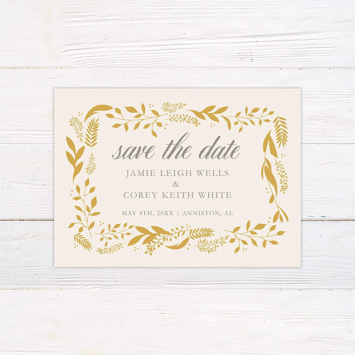 Golden Leaves Invitations - goprintplus
