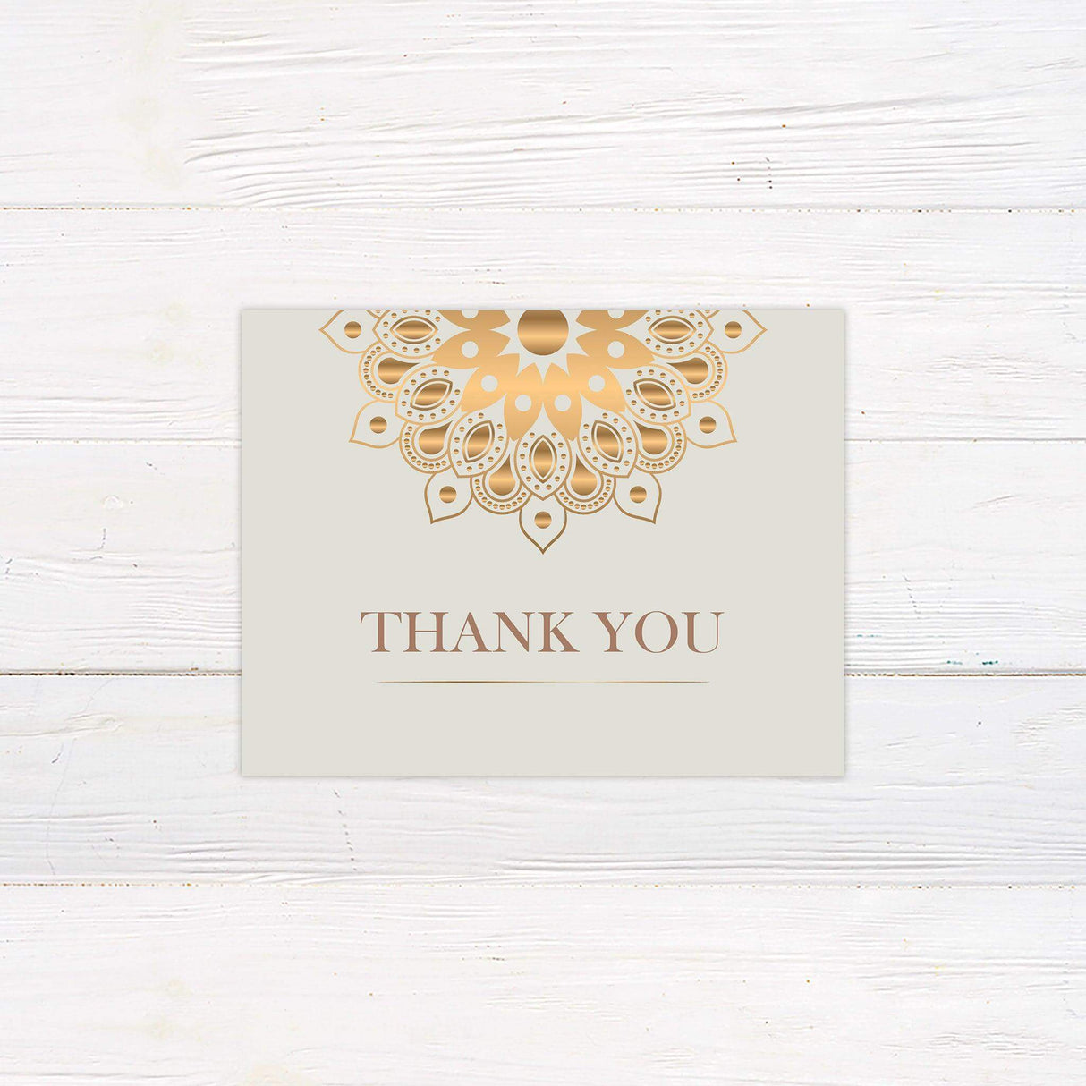 Golden Mandala Wedding Thank You Card - goprintplus