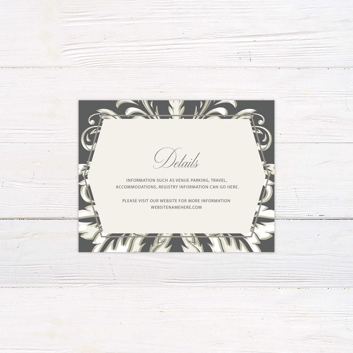 Gray Demask Details Cards - goprintplus