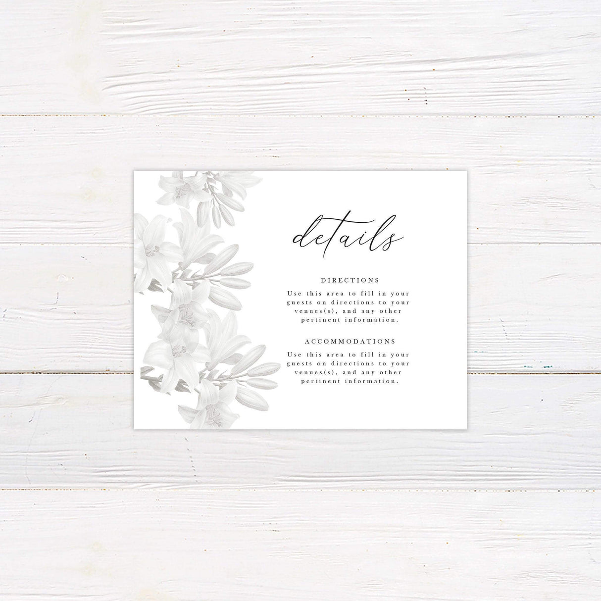 Grayscale Floral Details Cards - goprintplus