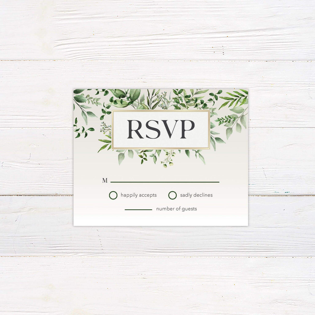 Green Monogram RSVP - goprintplus