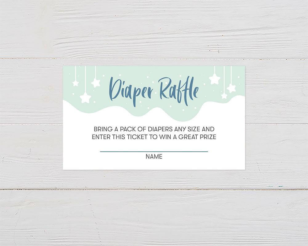 Green Stars Diaper Raffle - goprintplus