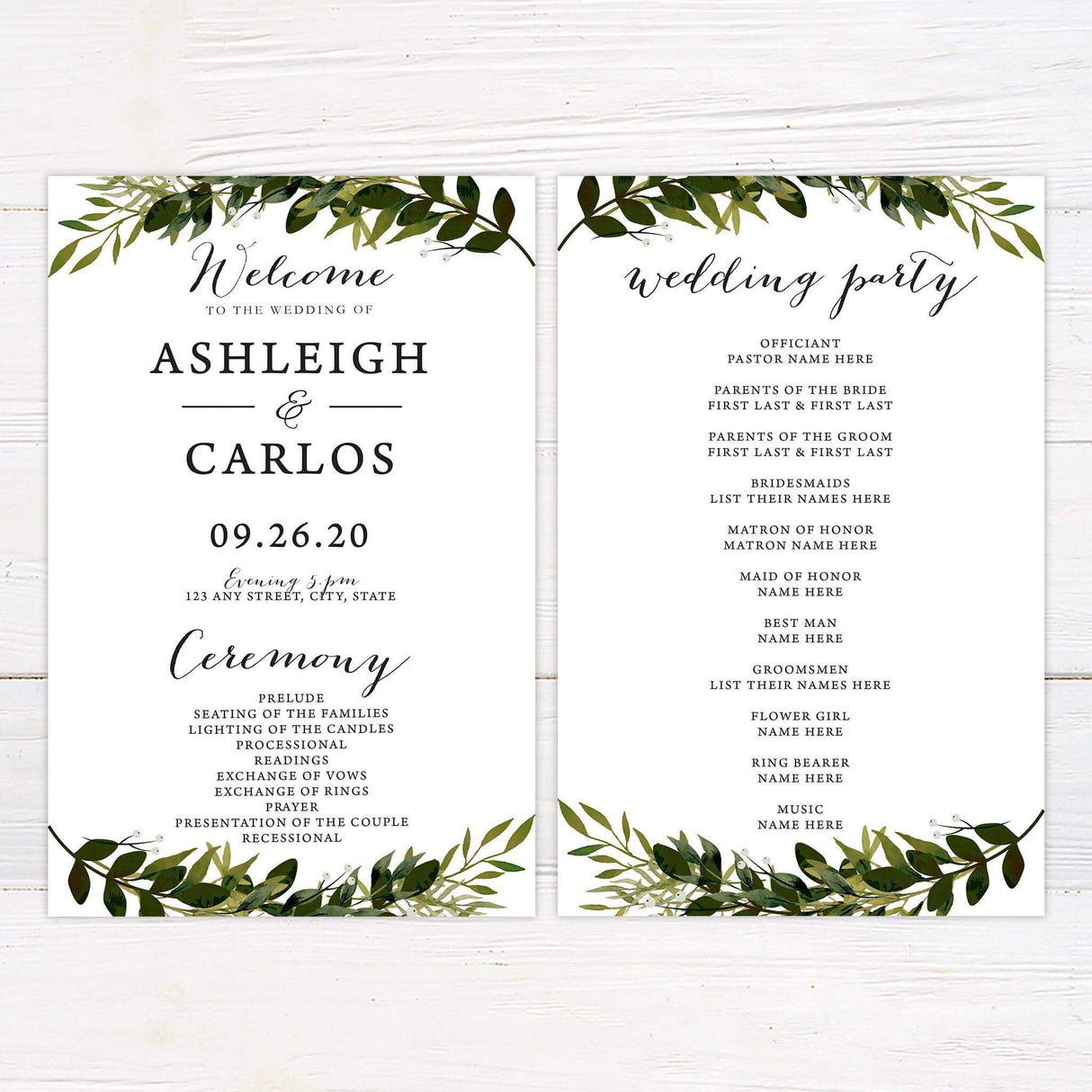 Greenery Arch Invitations - goprintplus
