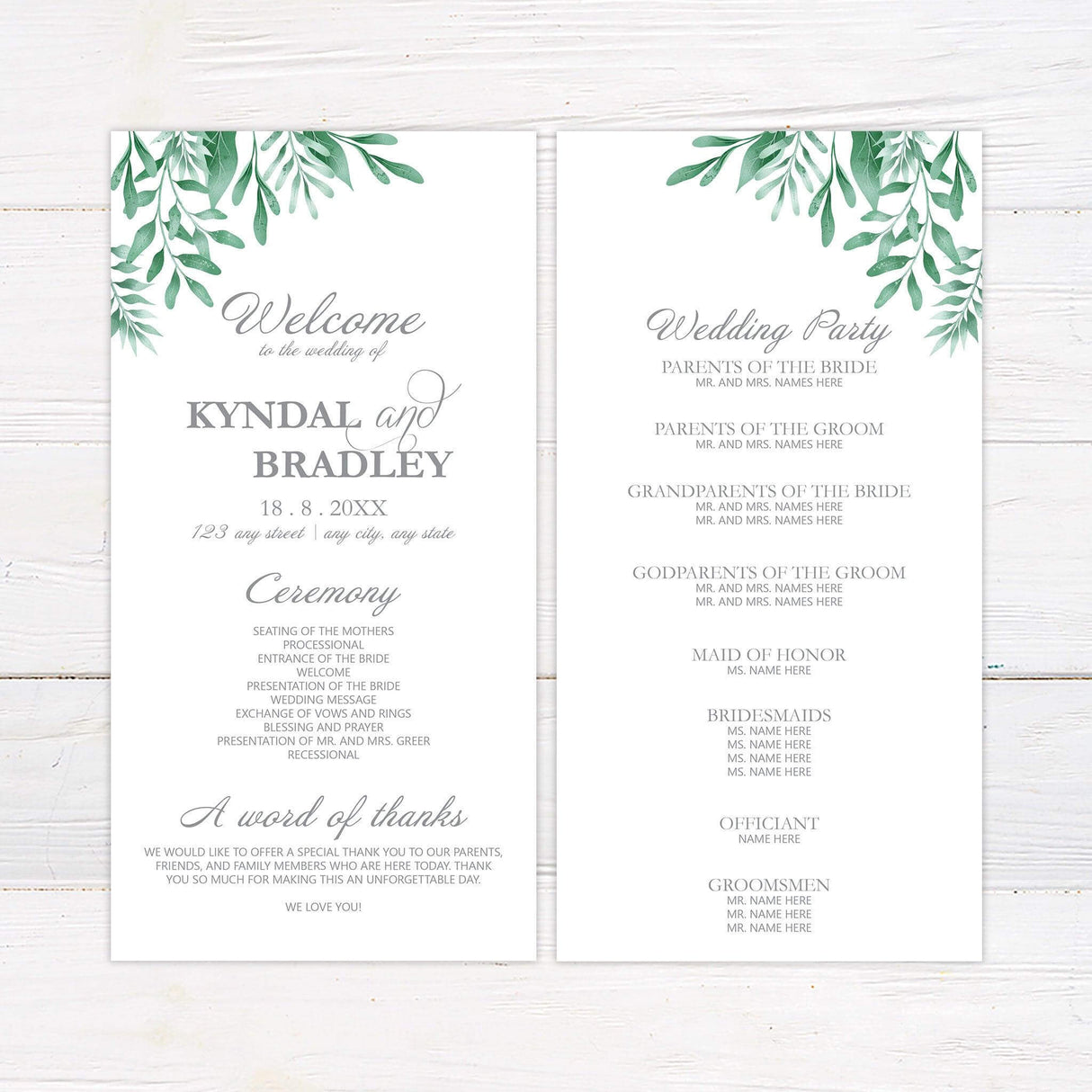Greenery Corners Invitations - goprintplus