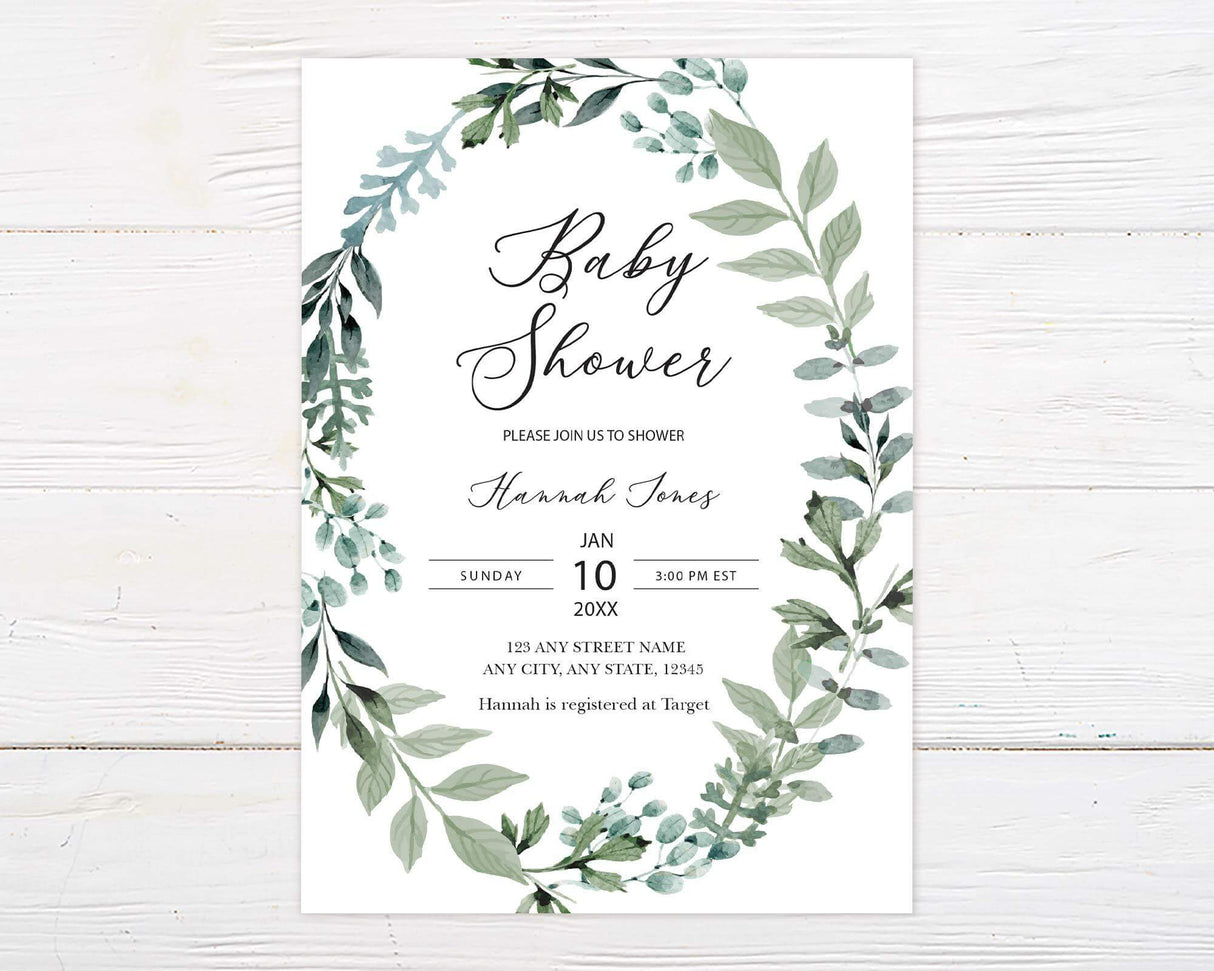 Greenery Wreath Shower - goprintplus