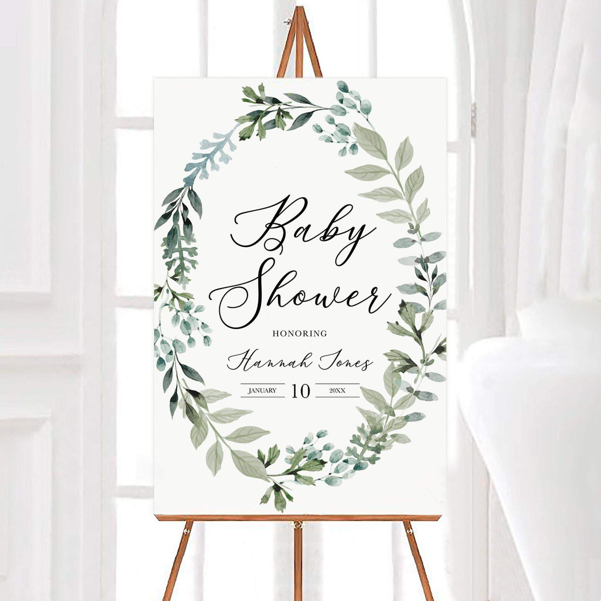 Greenery Wreath Shower - goprintplus
