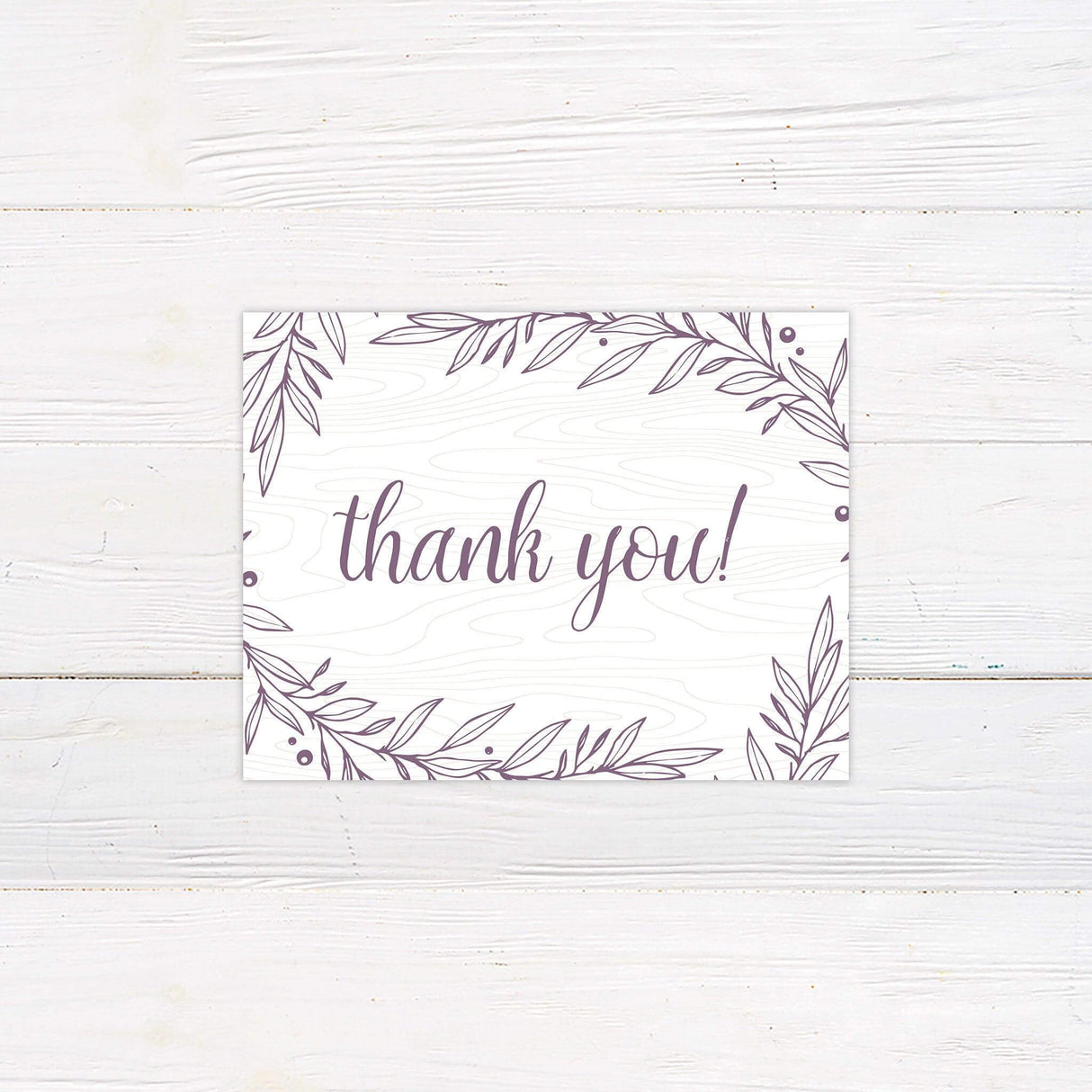 Hand Drawn Wreath Thank You Card - goprintplus