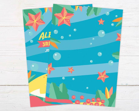 Happy Sharks Birthday Invitation - goprintplus