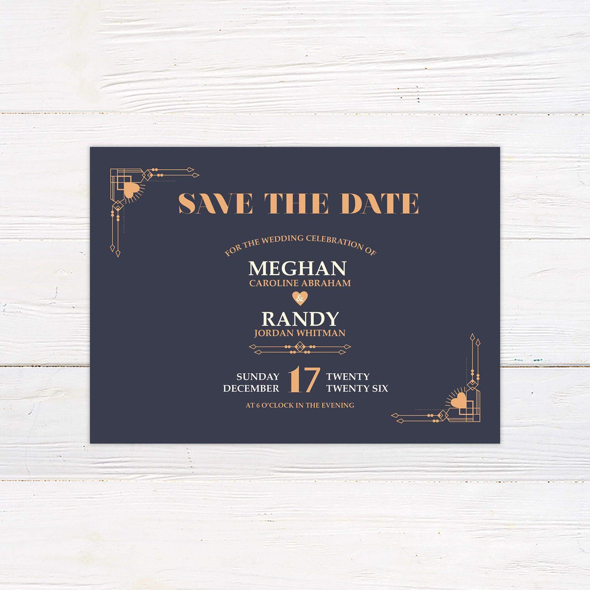 Heart Deco Save The Date - goprintplus