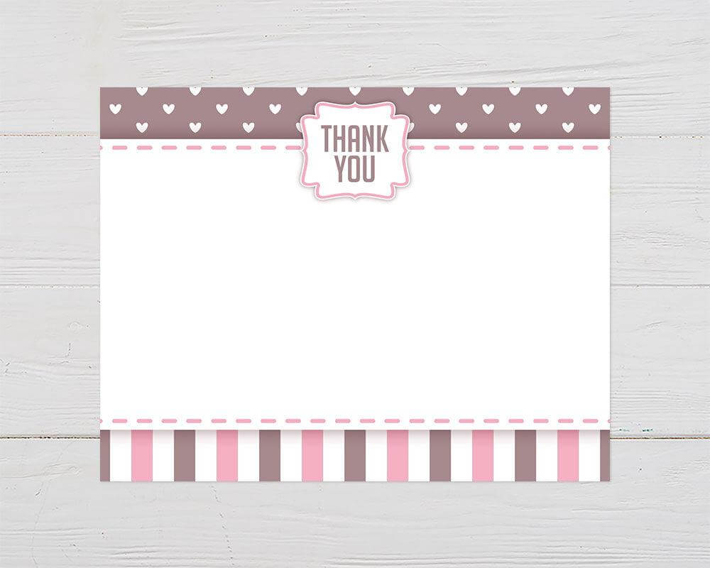 Hearts and Stripes Thank You Card - goprintplus