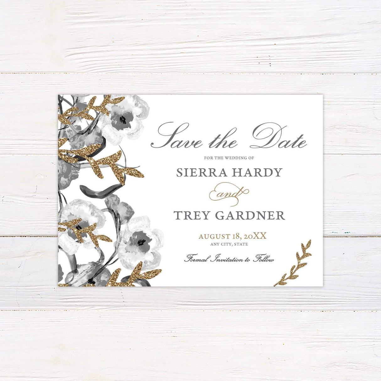 Hint of Gold Save The Date - goprintplus