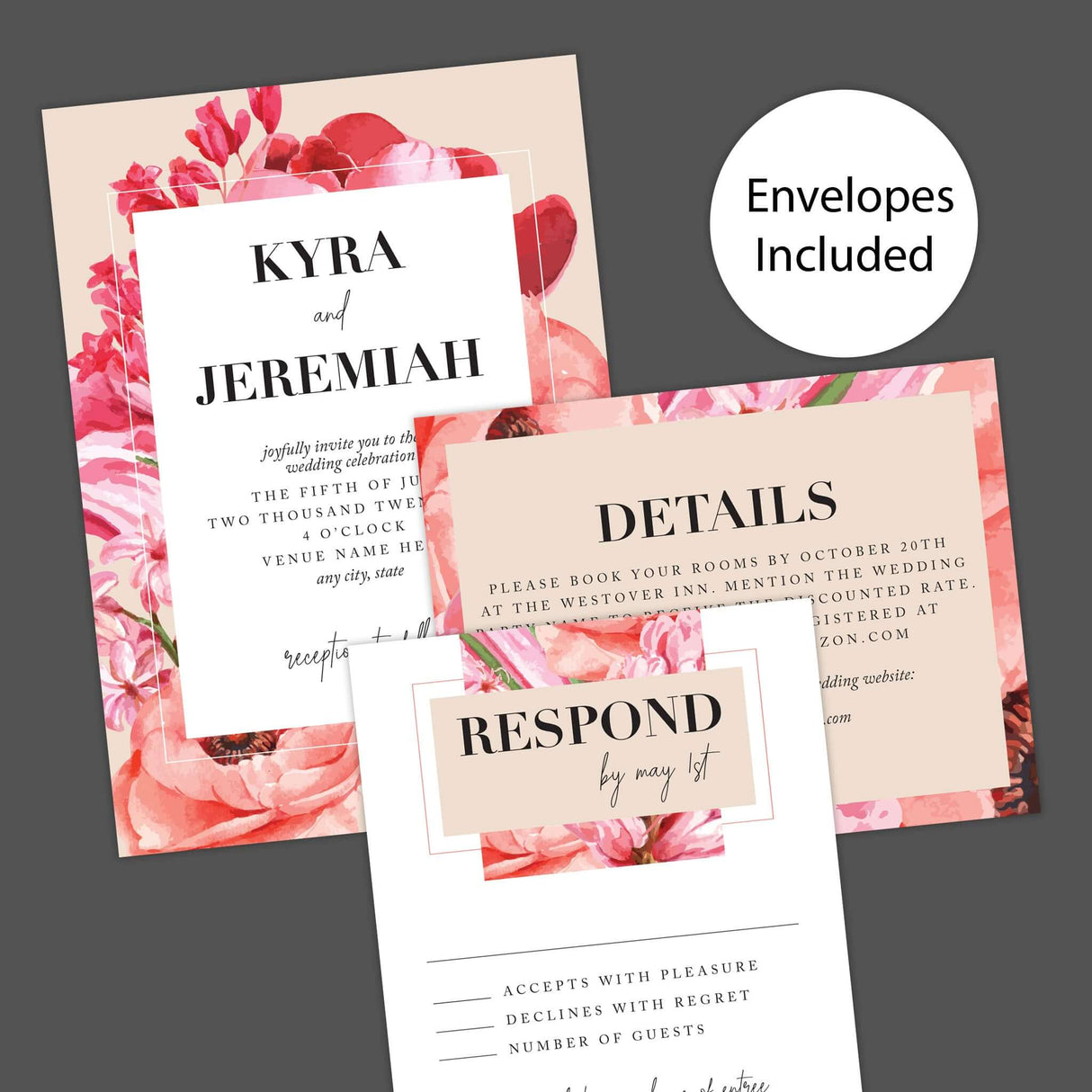 Invitaciones de cosecha en color rosa intenso