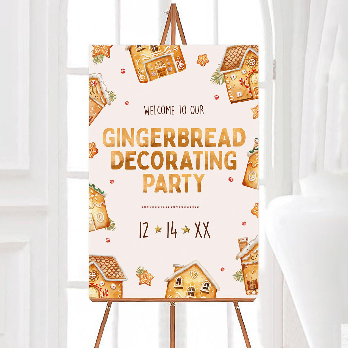 Gingerbread House Decorating Party Welcome Sign