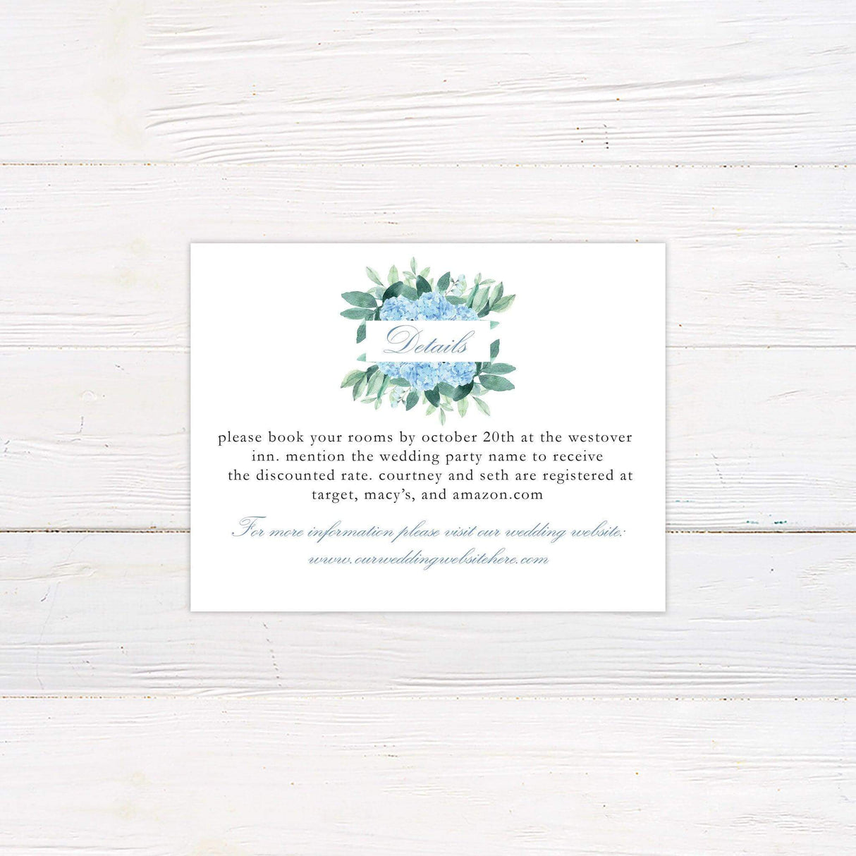 Hydrangea Wood Details Cards - goprintplus