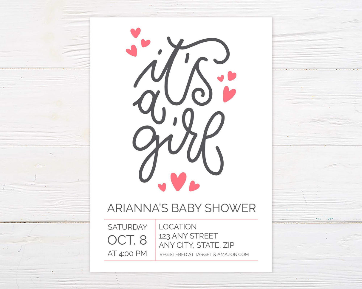 Its A Girl Heart Shower - goprintplus