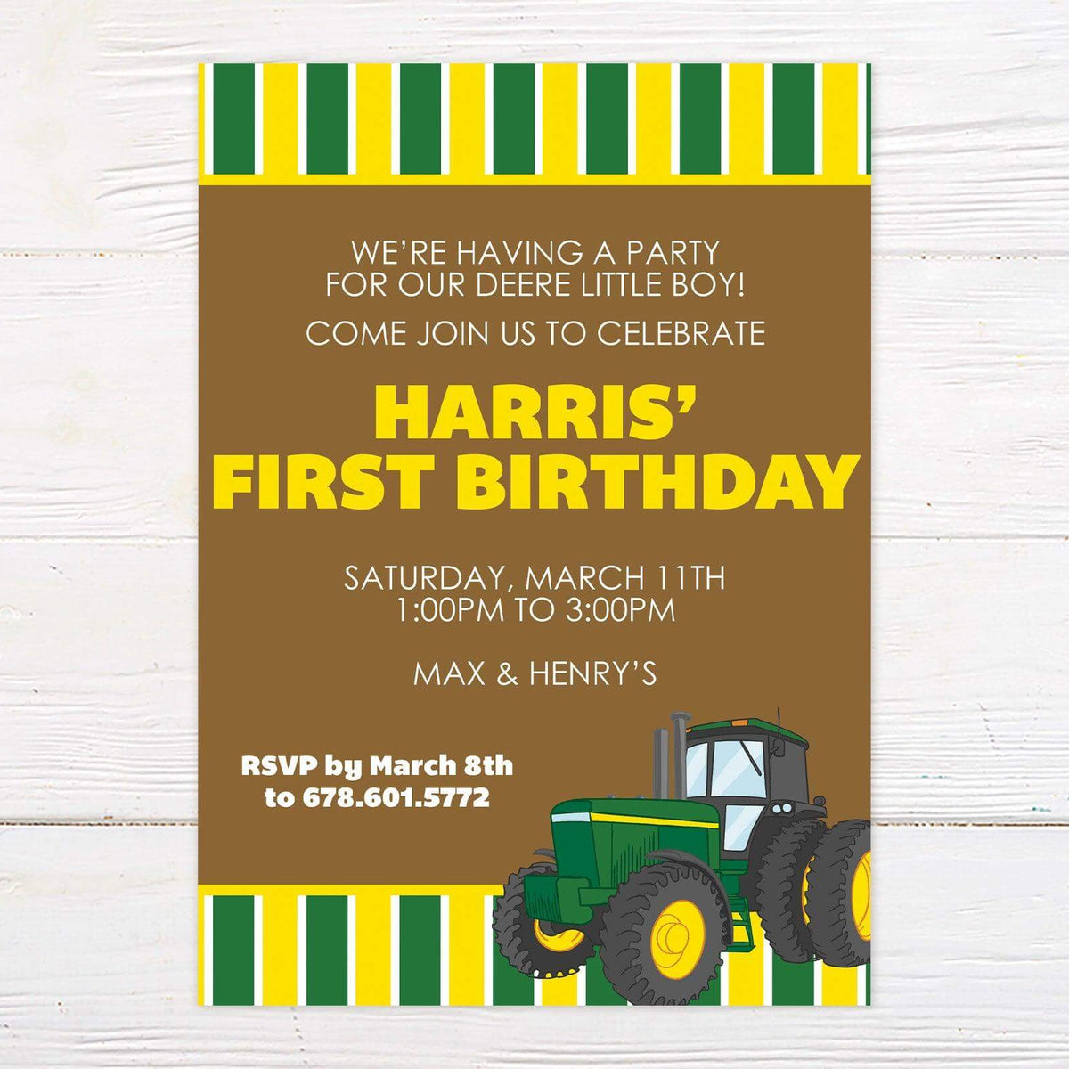 John Deere Invitation Go Print Plus