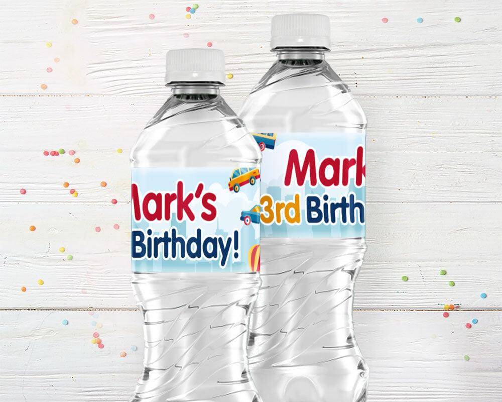 Kids Transportation Water Bottle Labels - goprintplus