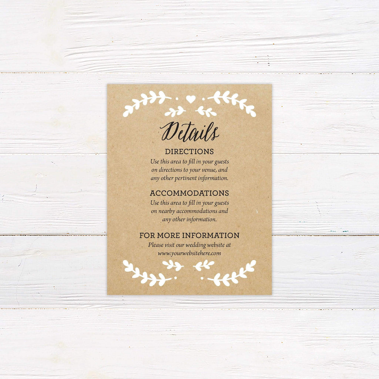 Kraft and White Invitations - goprintplus