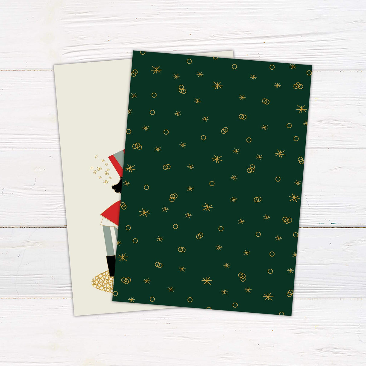 A festive Christmas party invitation features a nutcracker hugging a giant bottle with event details displayed on the label. The design is playful with holiday colors and a humorous message inviting guests to a tacky holiday celebration. - back side.