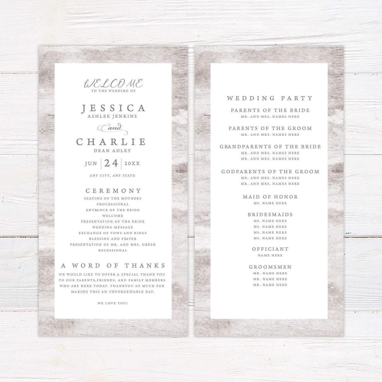 Light Wood Invitations - goprintplus