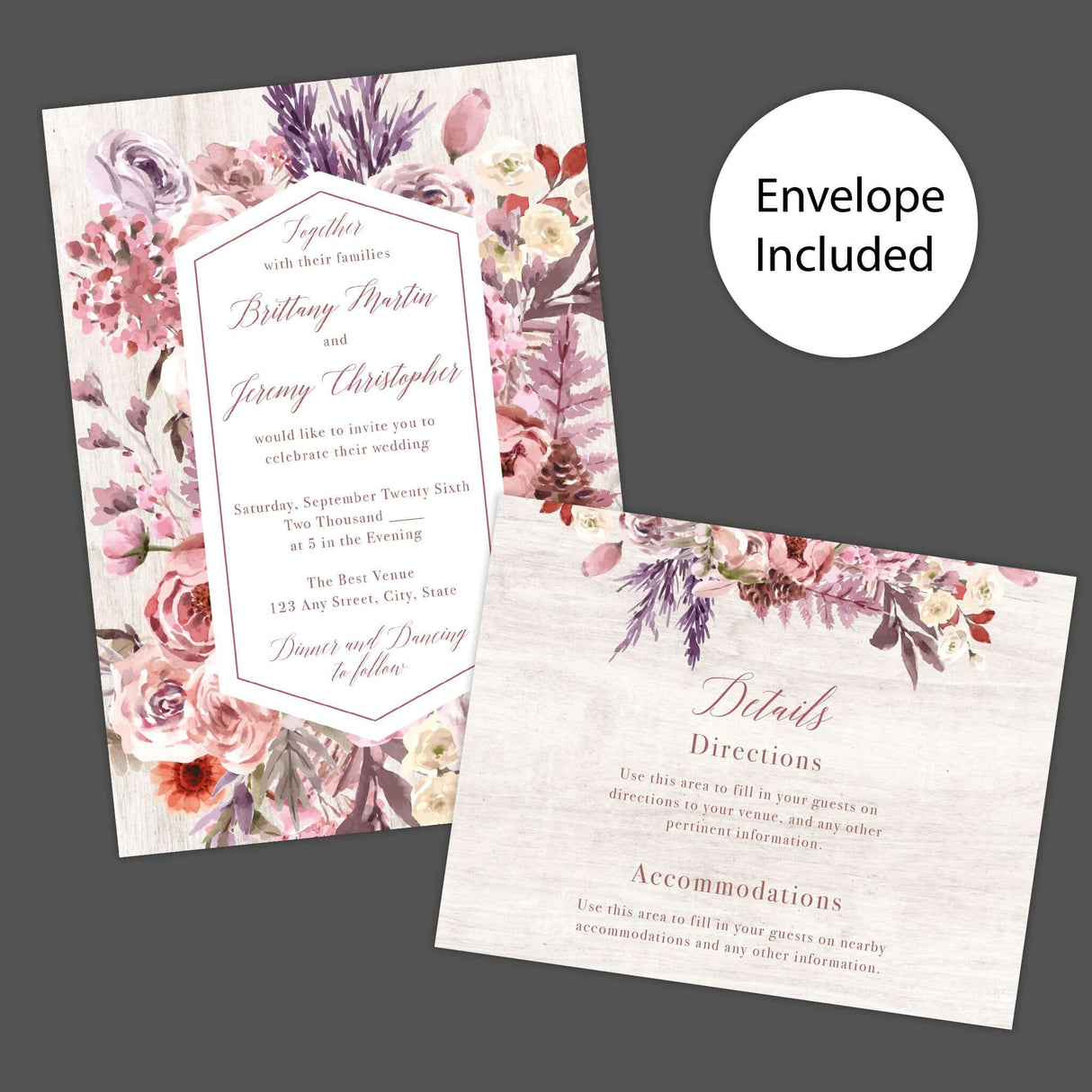 Lila Garten Einladungen