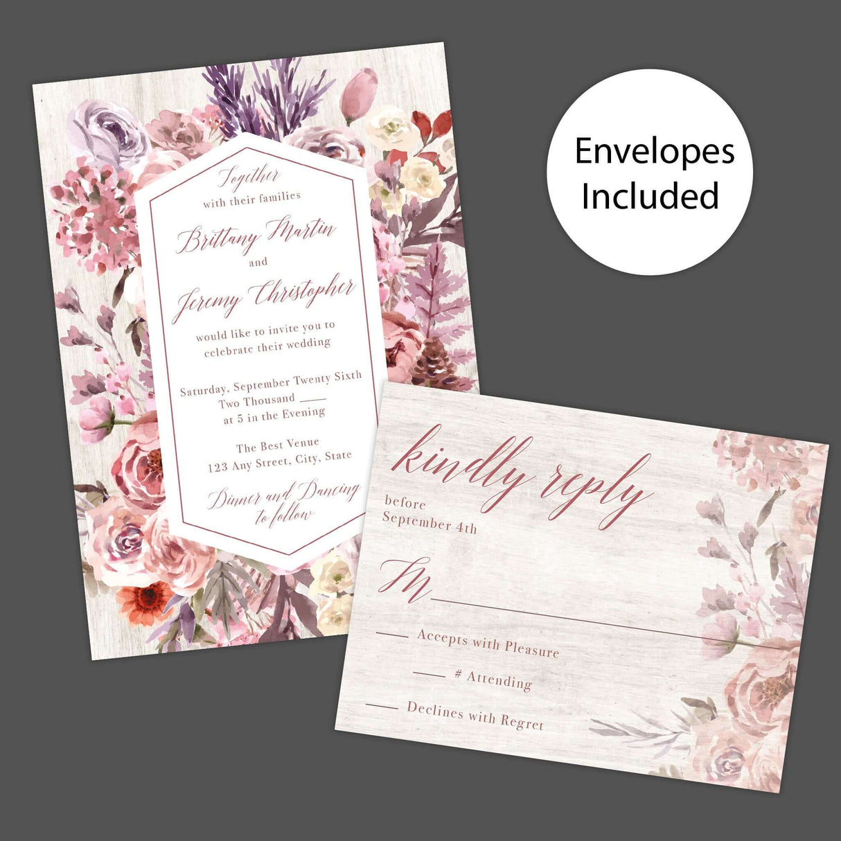 Lila Garten Einladungen