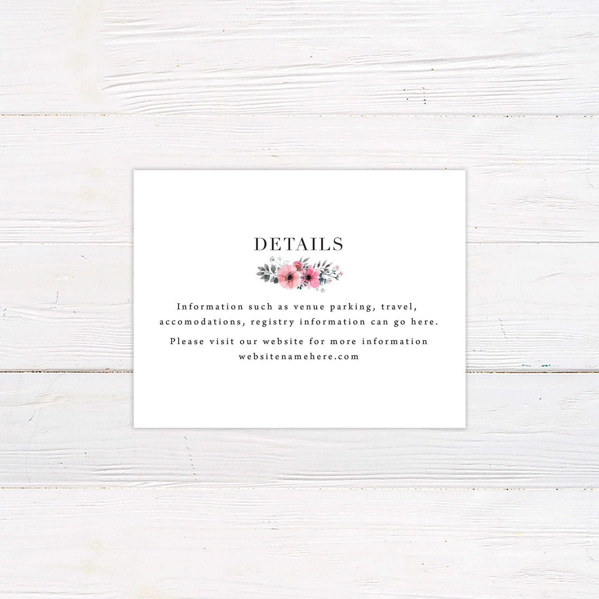 Lovely Florals Details Card - goprintplus