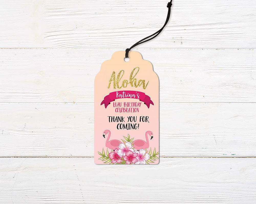 Luau Birthday Favor Tag - goprintplus