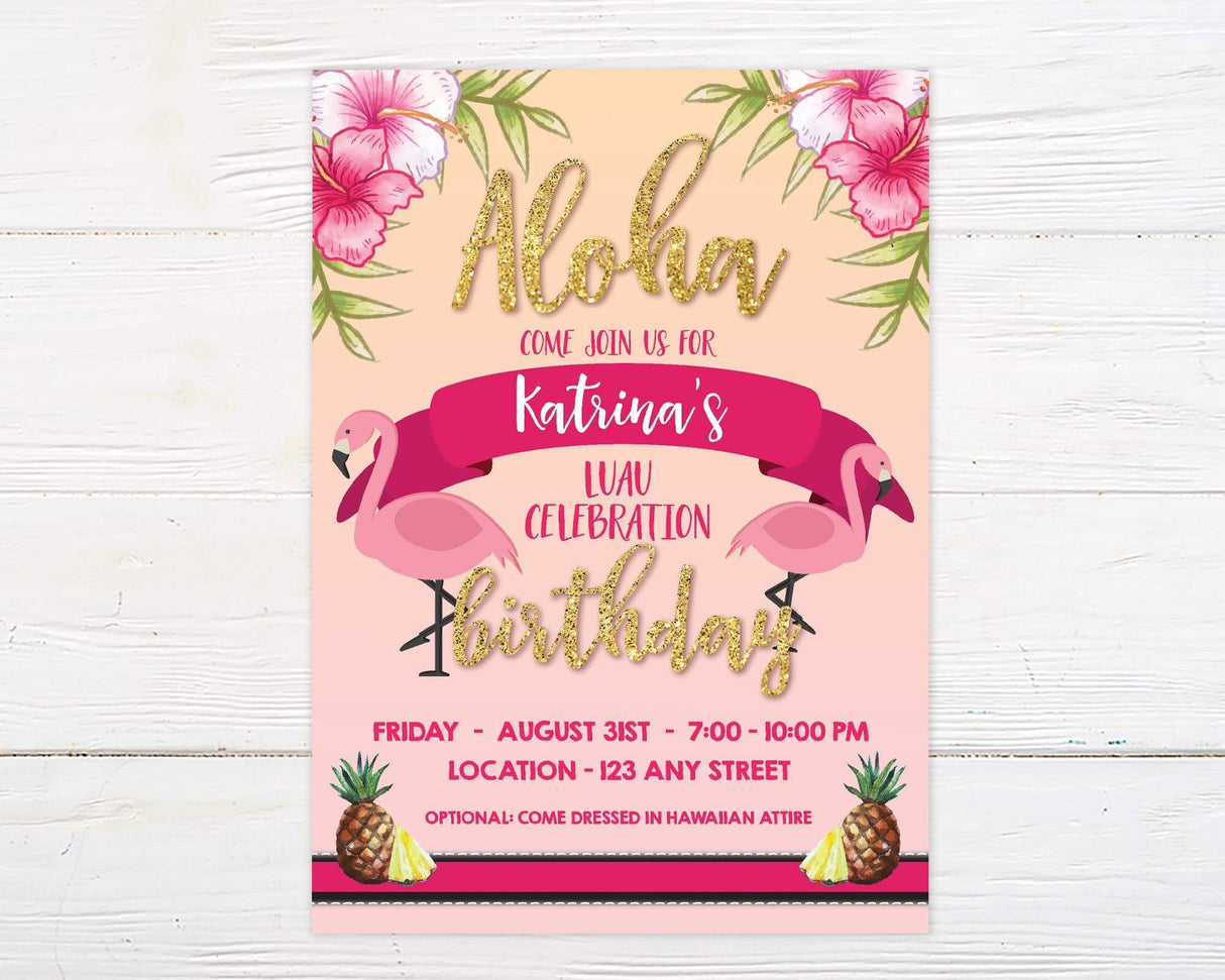 Luau Birthday Party Invitation - goprintplus