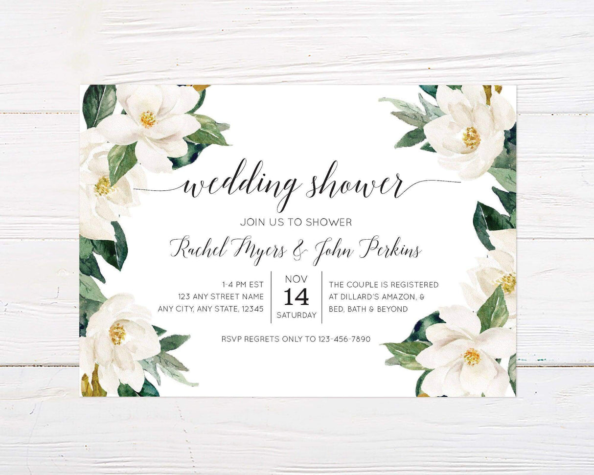 Magnolia Flower Invitation - goprintplus