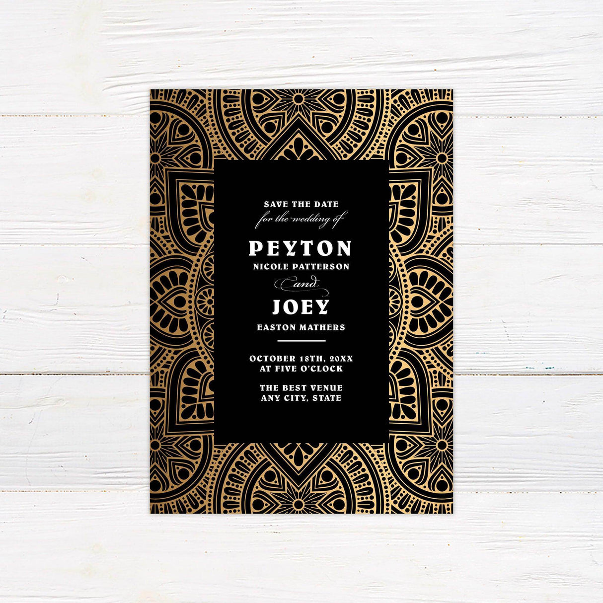 Mandala Border Save The Date - goprintplus