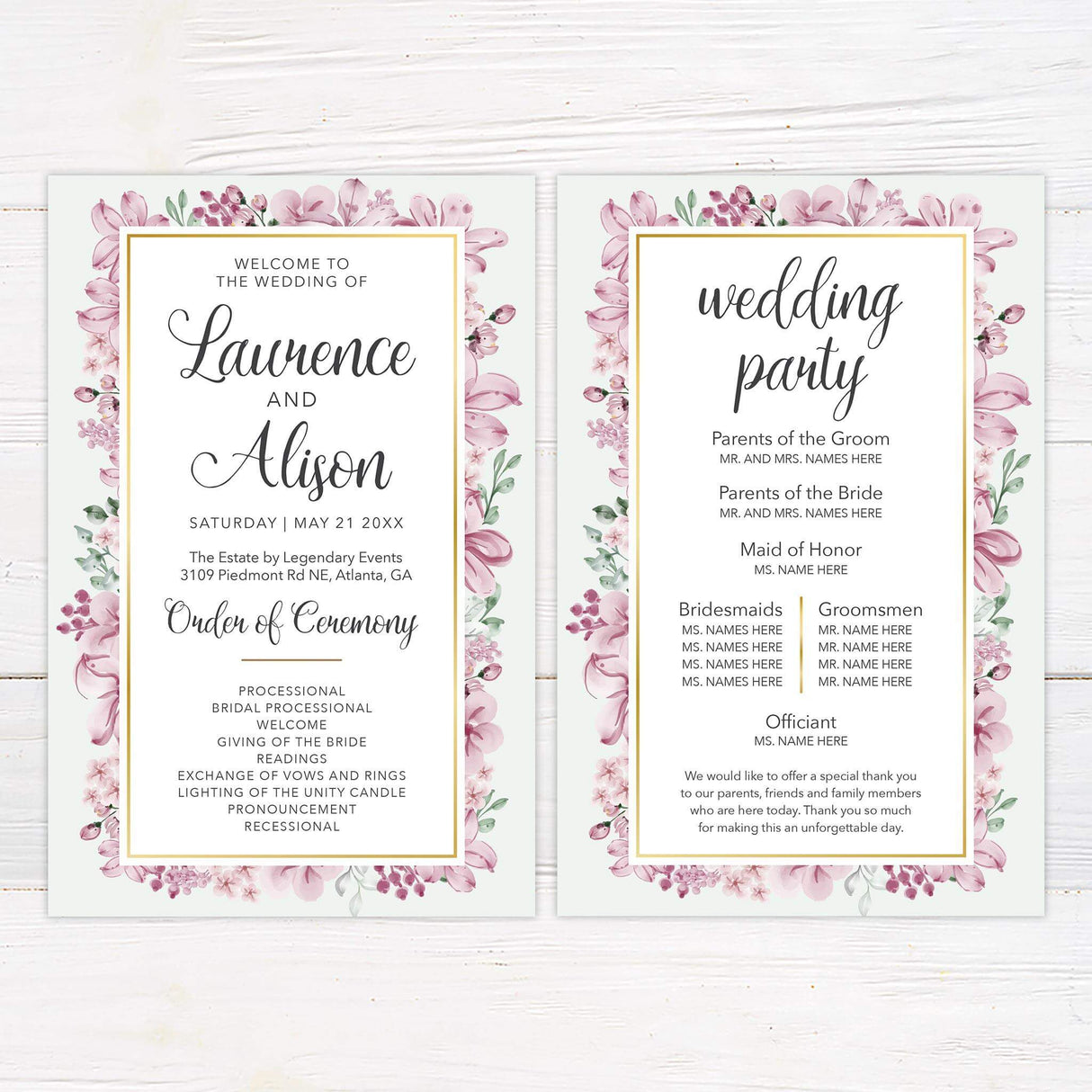 Floral Frame Invitations - goprintplus